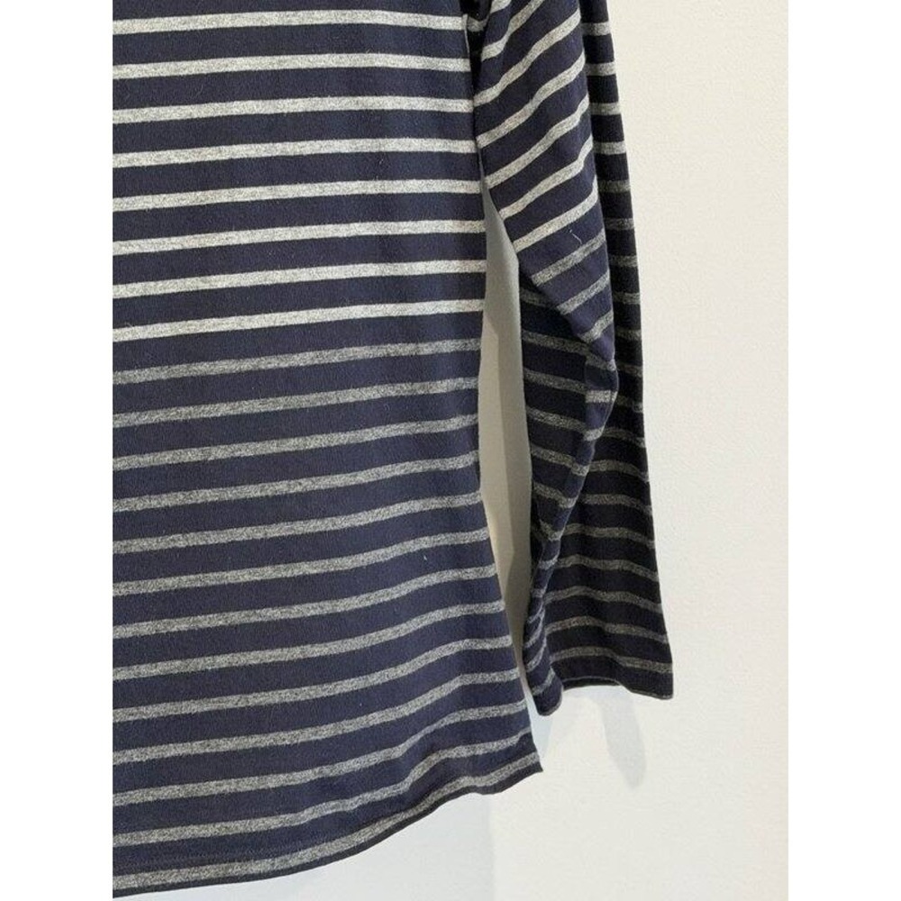 Boden Breton Striped Long‎ Sleeve Cotton Shirt Black Gray Size 14 - Picture 3 of 9